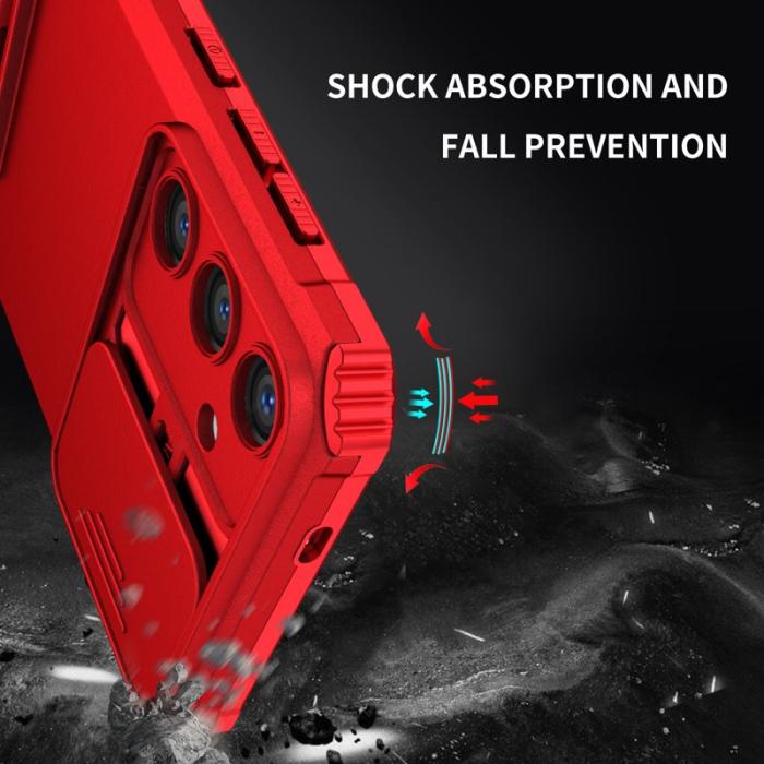 OEM - Mobilskal för Samsung Galaxy S26 Plus Kamera Skydd PC + TPU - Röd