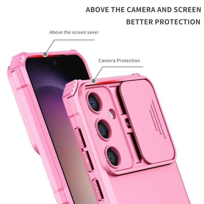 OEM - Mobilskal för Samsung Galaxy S26 Plus Kamera Skydd PC + TPU - Rosa