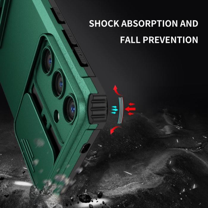 OEM - Mobilskal för Samsung Galaxy S26 Plus Kamera Skydd PC + TPU - Svartgrön