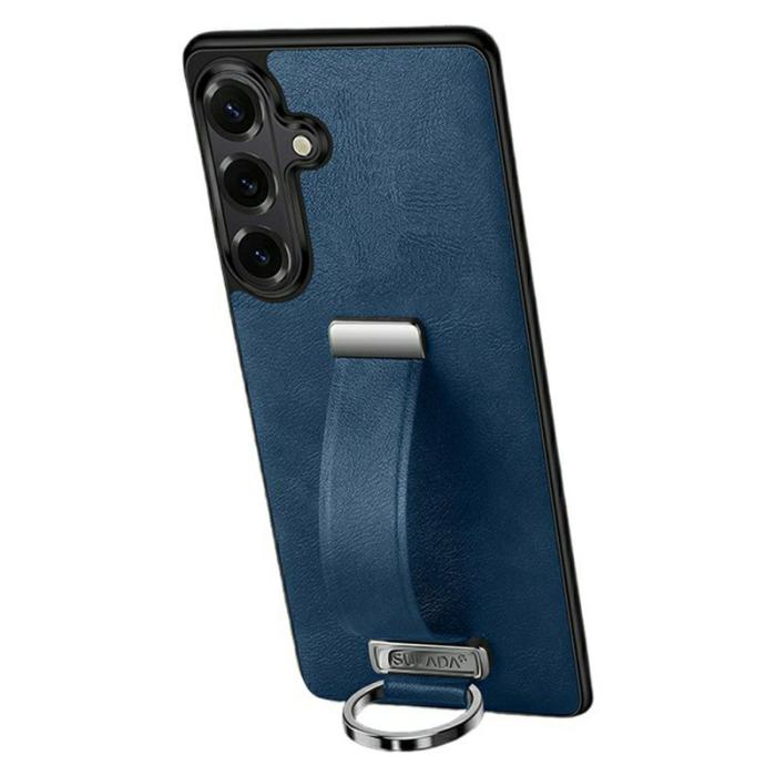 SULADA - Sulada Mobilskal för Samsung Galaxy S26 Plus Kickstand Konstläder - Blå
