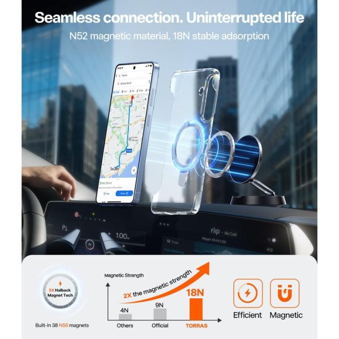 Torras - Torras Mobilskal för Samsung Galaxy S26 Plus Kickstand Magnetiskt PC - Svart