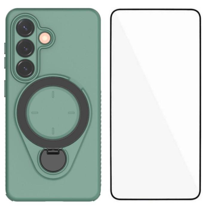 WANLONFENG - WANLONFENG Mobilskal för Samsung Galaxy S26 Plus Kickstand PC + TPU - Armgrön