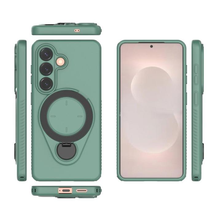 WANLONFENG - WANLONFENG Mobilskal för Samsung Galaxy S26 Plus Kickstand PC + TPU - Armgrön