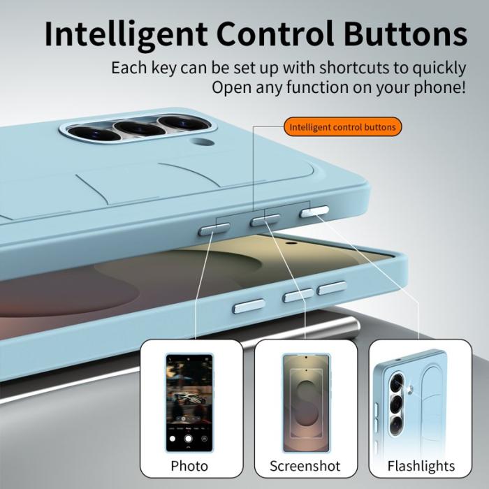 WANLONFENG - WANLONFENG Mobilskal för Samsung Galaxy S26 Plus Kickstand PC + TPU - Blå