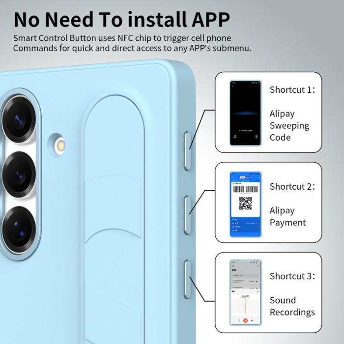 WANLONFENG - WANLONFENG Mobilskal för Samsung Galaxy S26 Plus Kickstand PC + TPU - Blå