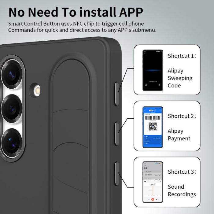 WANLONFENG - WANLONFENG Mobilskal för Samsung Galaxy S26 Plus Kickstand PC + TPU - Svart