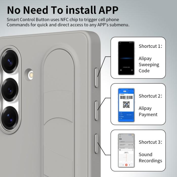 OEM - Mobilskal för Samsung Galaxy S26 Plus Kickstand PC + TPU - Titangrå