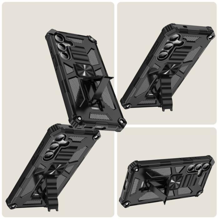 OEM - Mobilskal för Samsung Galaxy S26 Plus Kickstand Stötskydd PC + TPU - Svart