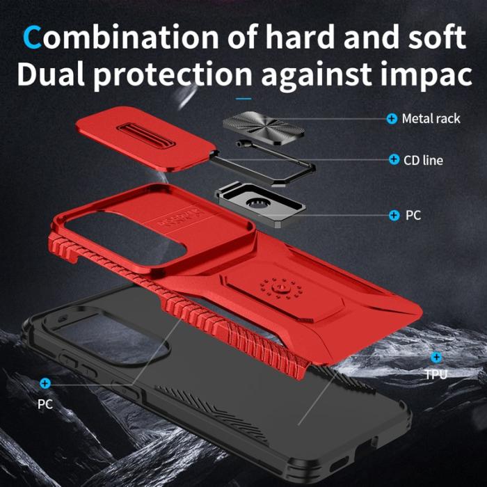 OEM - Mobilskal för Samsung Galaxy S26 Plus Kickstand TPU + PC - Röd