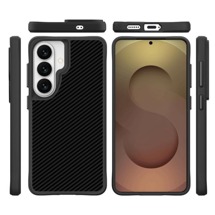 OEM - Mobilskal för Samsung Galaxy S26 Plus Kolfiber Shockproof TPU + PC - Svart