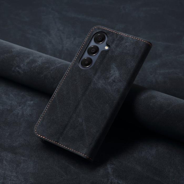 OEM - Mobilskal för Samsung Galaxy S26 Plus Konstläder Ställ - Svart