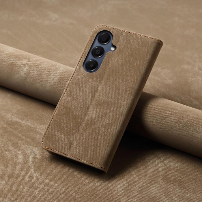 OEM - Mobilskal för Samsung Galaxy S26 Plus Konstläder Stativ - Khaki