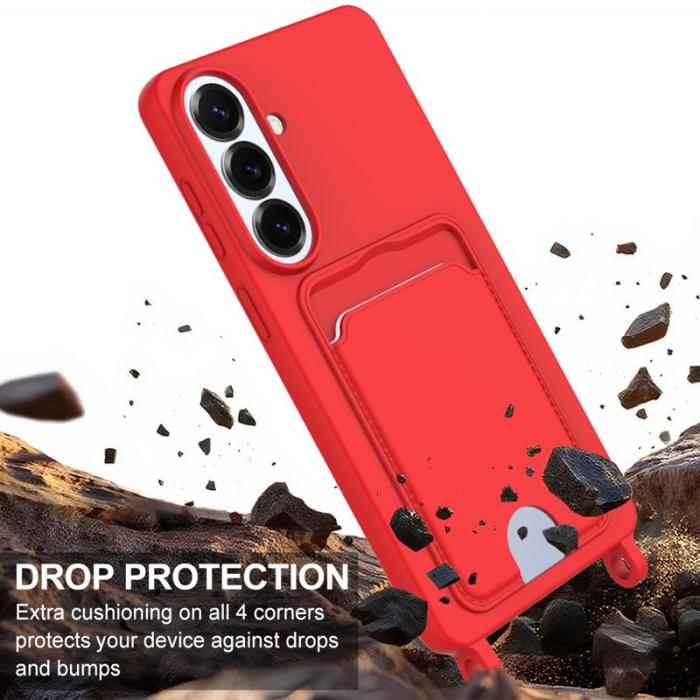 OEM - Mobilskal för Samsung Galaxy S26 Plus Liquid Silicone med kortfack - Röd