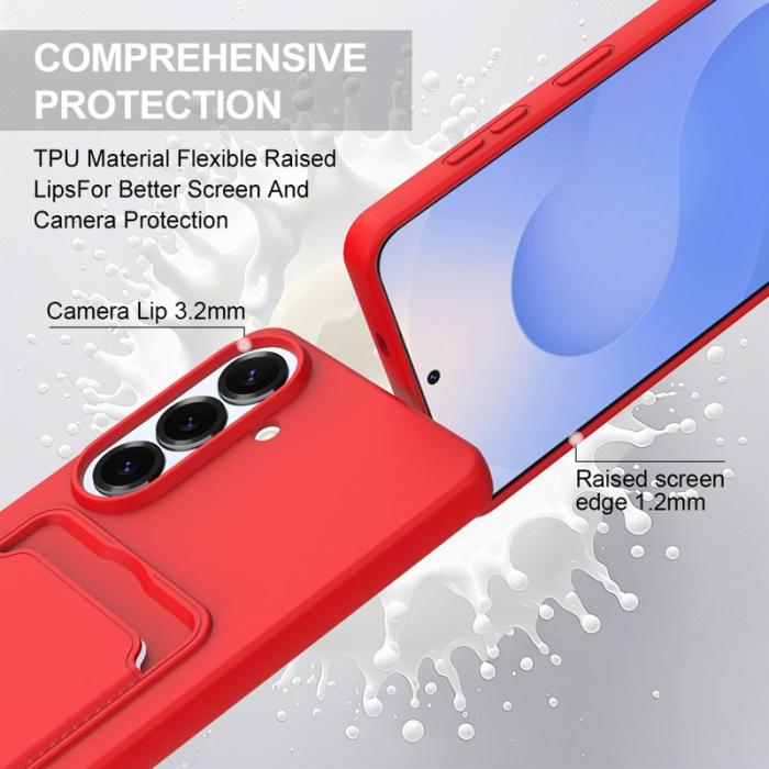 OEM - Mobilskal för Samsung Galaxy S26 Plus Liquid Silicone med kortfack - Röd