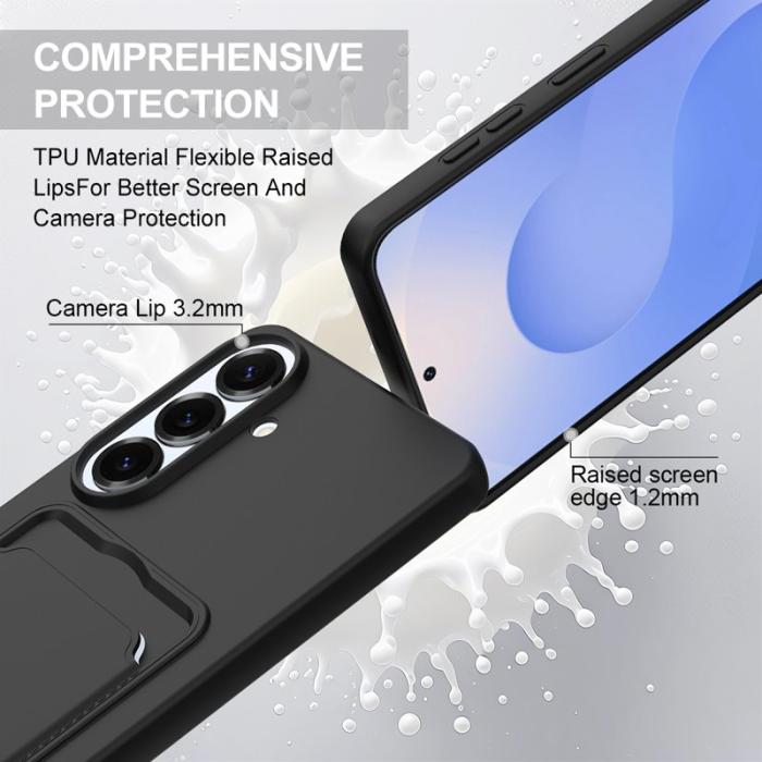 OEM - Mobilskal för Samsung Galaxy S26 Plus Liquid Silicone med kortfack - Svart