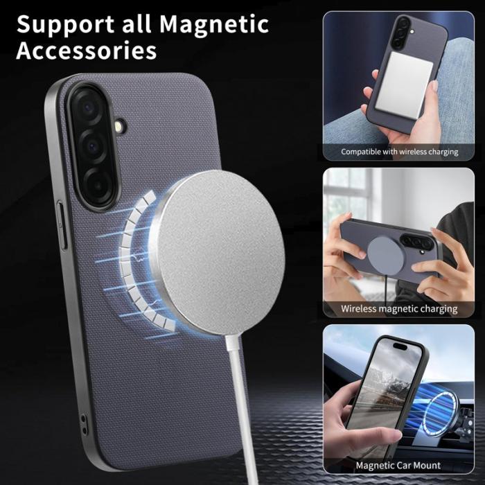 OEM - Mobilskal för Samsung Galaxy S26 Plus Magnetiskt Konstläder + PC + TPU - Lila