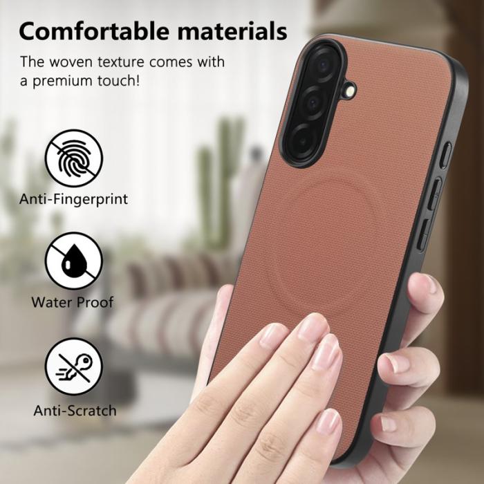 OEM - Mobilskal för Samsung Galaxy S26 Plus Magnetiskt Konstläder + PC + TPU - Rosa