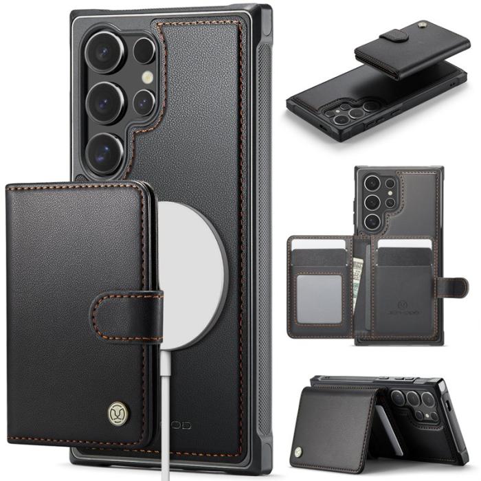 JEEHOOD - JEEHOOD Mobilskal för Samsung Galaxy S26 Plus Magnetiskt Konstläder RFID - Svart