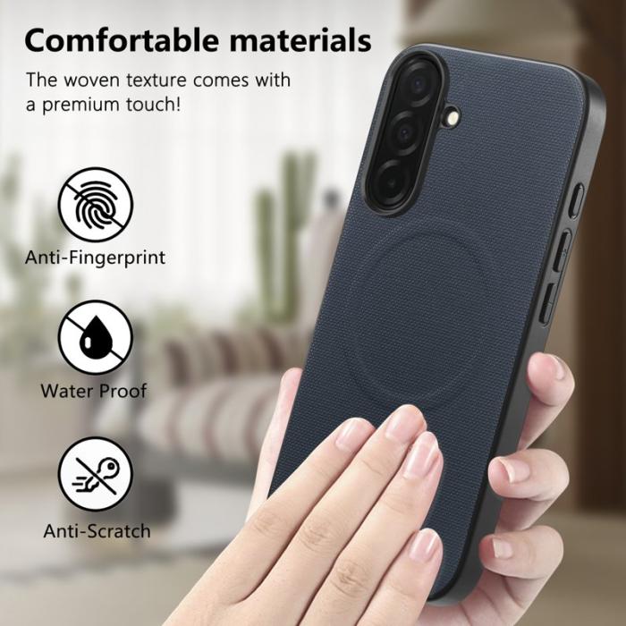 OEM - Mobilskal för Samsung Galaxy S26 Plus Magnetiskt Konstläder + TPU - Mörkblå