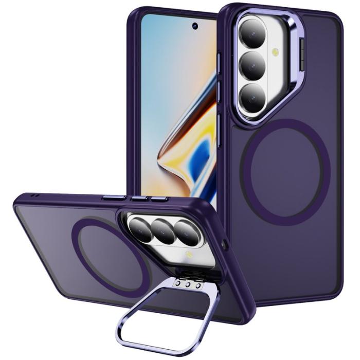 OEM - Mobilskal för Samsung Galaxy S26 Plus Magnetiskt Kickstand PC + TPU - Mörklila