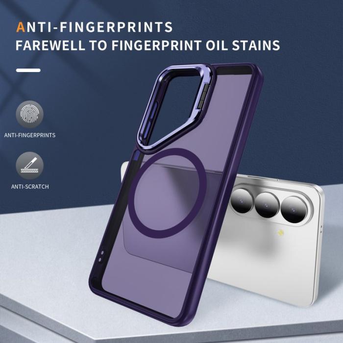 OEM - Mobilskal för Samsung Galaxy S26 Plus Magnetiskt Kickstand PC + TPU - Mörklila