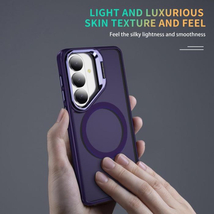 OEM - Mobilskal för Samsung Galaxy S26 Plus Magnetiskt Kickstand PC + TPU - Mörklila