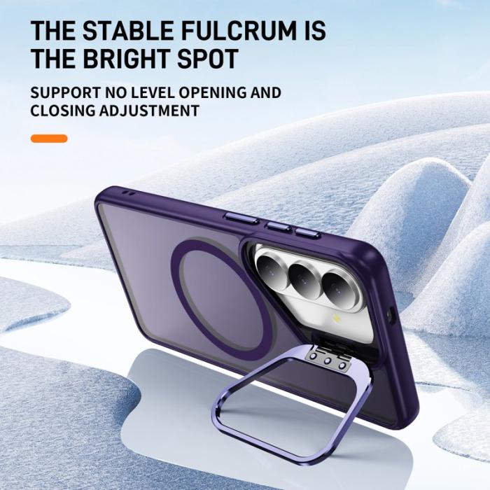 OEM - Mobilskal för Samsung Galaxy S26 Plus Magnetiskt Kickstand PC + TPU - Mörklila