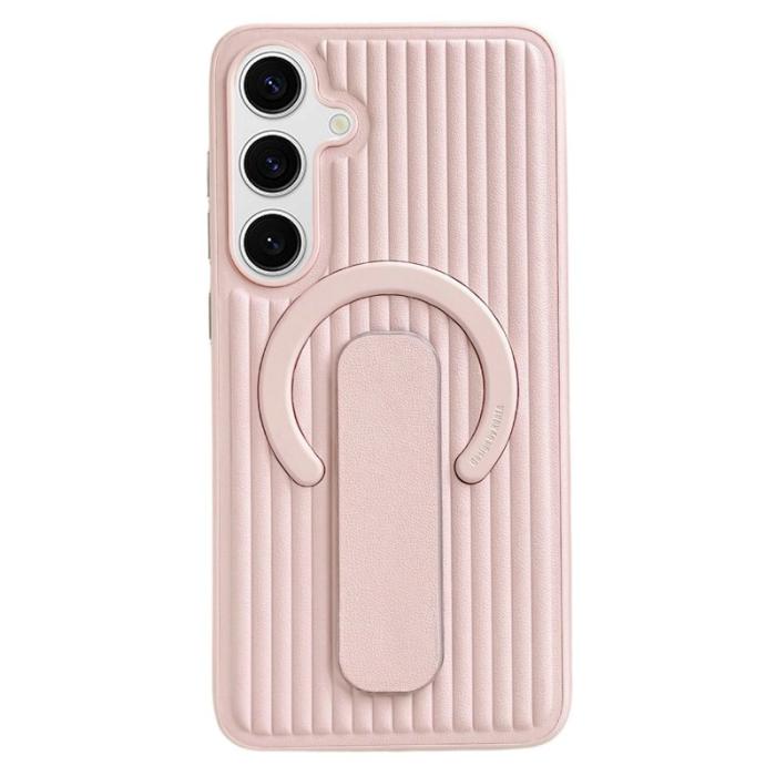 OEM - Mobilskal för Samsung Galaxy S26 Plus Magnetiskt Kickstand PU + PC - Rosa