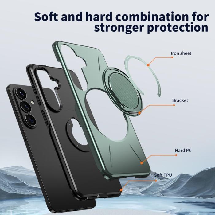 OEM - Mobilskal för Samsung Galaxy S26 Plus Magnetiskt Kickstand TPU + PC - Grön