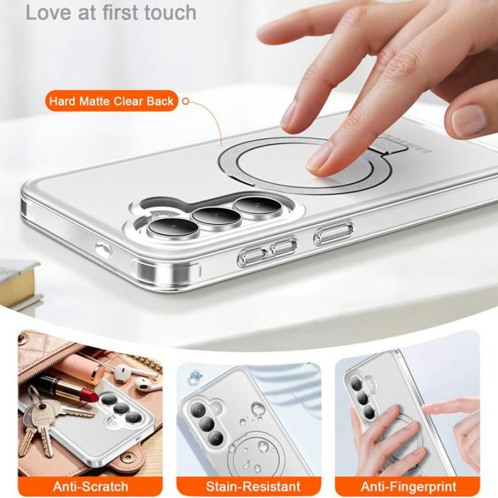 OEM - Mobilskal för Samsung Galaxy S26 Plus Magnetiskt Kickstand Matt Transparent