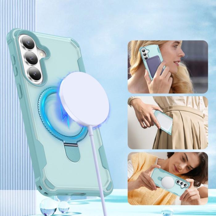 OEM - Mobilskal för Samsung Galaxy S26 Plus Magnetiskt Kickstand TPU + PC - Sjöblå