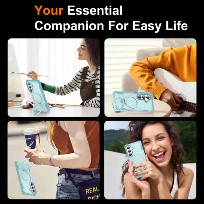 OEM - Mobilskal för Samsung Galaxy S26 Plus Magnetiskt Kickstand TPU + PC - Sjöblå