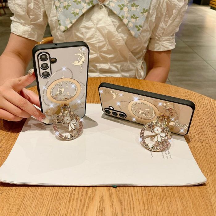 OEM - Mobilskal för Samsung Galaxy S26 Plus Magnetiskt Kickstand TPU + PC - Vit