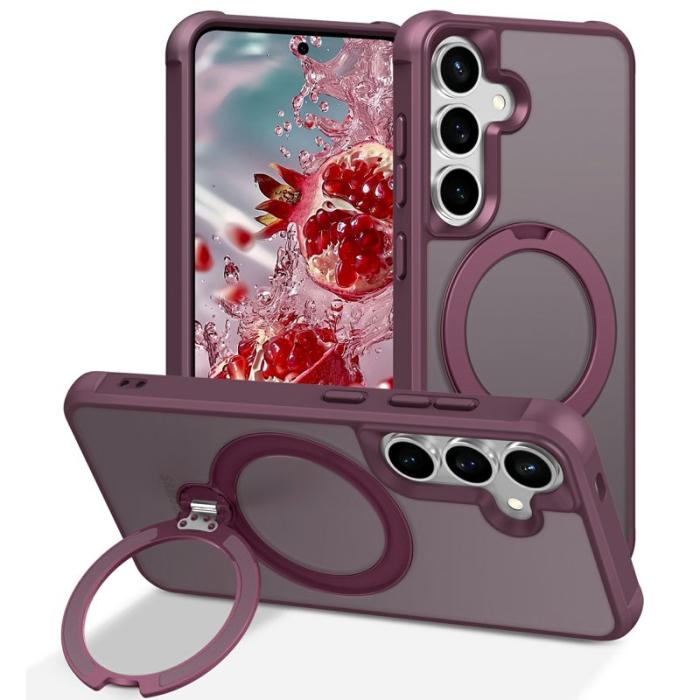 OEM - Mobilskal för Samsung Galaxy S26 Plus Magnetiskt Kickstand TPU - Vinröd