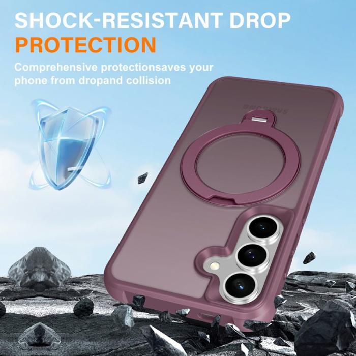 OEM - Mobilskal för Samsung Galaxy S26 Plus Magnetiskt Kickstand TPU - Vinröd