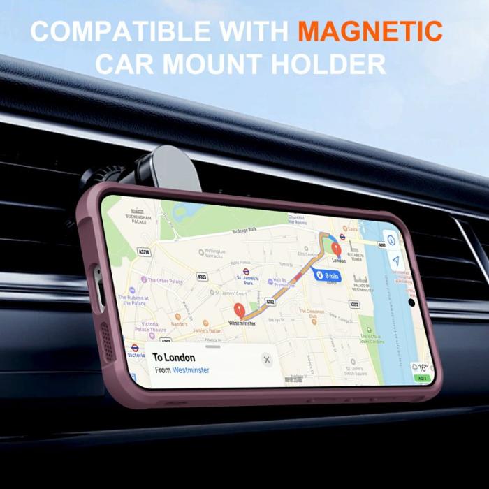 OEM - Mobilskal för Samsung Galaxy S26 Plus Magnetiskt Kickstand TPU - Vinröd