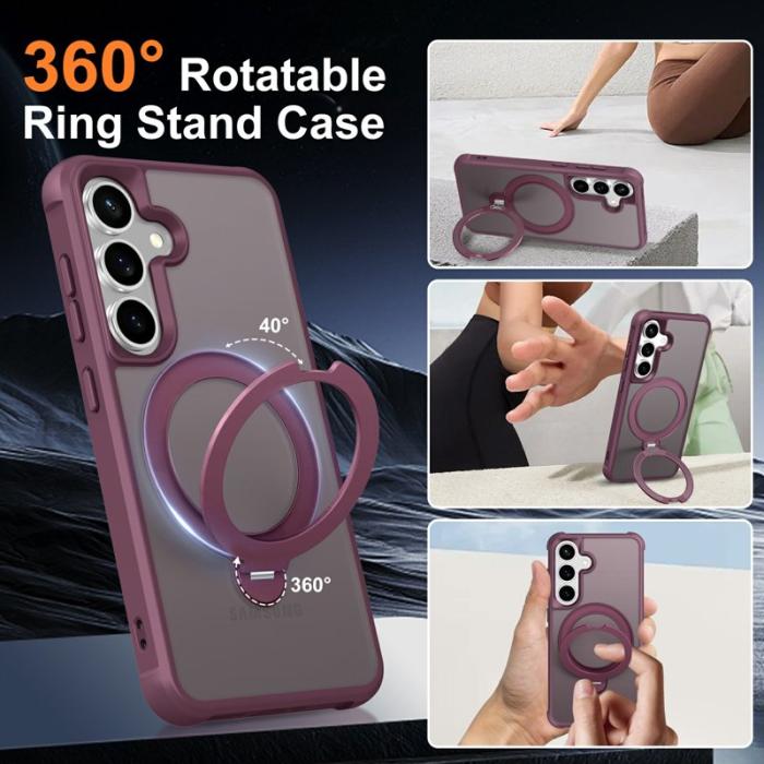 OEM - Mobilskal för Samsung Galaxy S26 Plus Magnetiskt Kickstand TPU - Vinröd