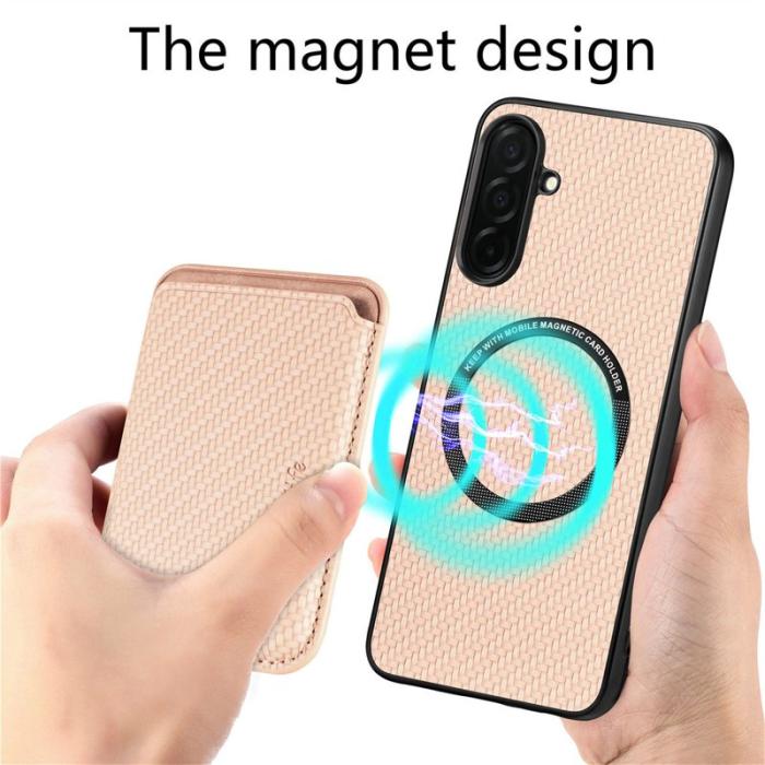 OEM - Mobilskal för Samsung Galaxy S26 Plus Magnetiskt med kortfack - Beige