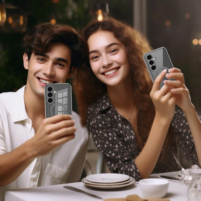 WANLONFENG - WANLONFENG Mobilskal för Samsung Galaxy S26 Plus Magnetiskt PC + TPU - Grå