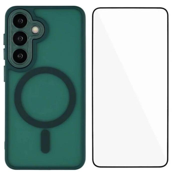 WANLONFENG - WANLONFENG Mobilskal för Samsung Galaxy S26 Plus Magnetiskt PC + TPU - Mörkgrön