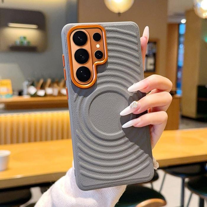 OEM - Mobilskal för Samsung Galaxy S26 Plus Magnetiskt Konstläder - Grå