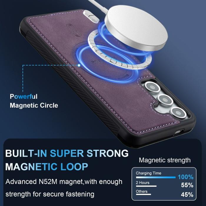 LC.imeeke - LC.IMEEKE Mobilskal för Samsung Galaxy S26 Plus Magnetiskt Konstläder - Lila