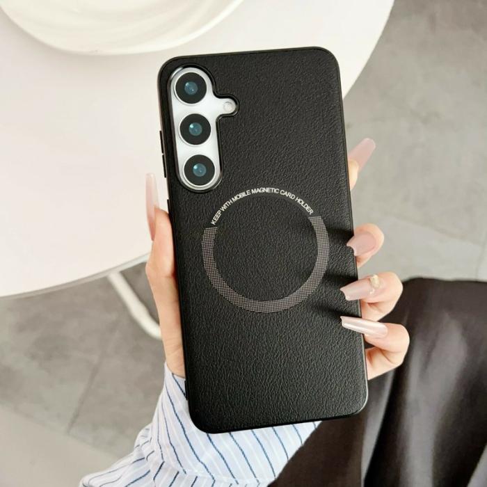 OEM - Mobilskal för Samsung Galaxy S26 Plus Magnetiskt PU + PC - Svart