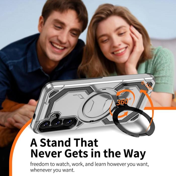 OEM - Mobilskal för Samsung Galaxy S26 Plus Magnetiskt Ring Kickstand PC + TPU - Grå