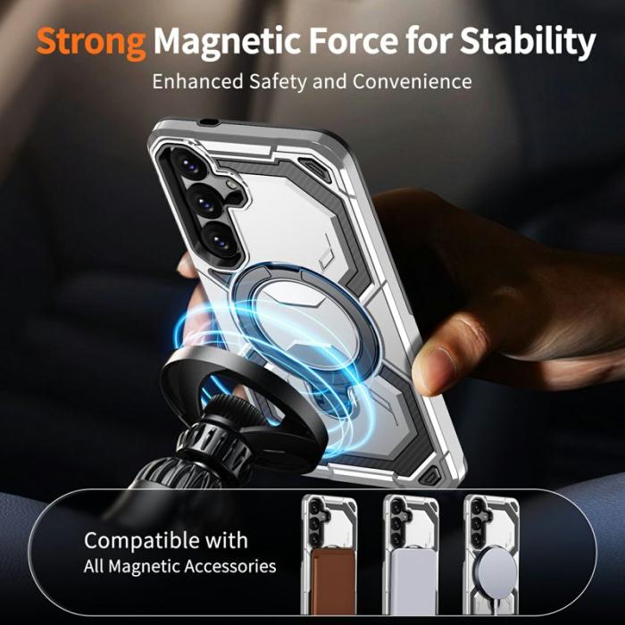 OEM - Mobilskal för Samsung Galaxy S26 Plus Magnetiskt Ring Kickstand PC + TPU - Grå