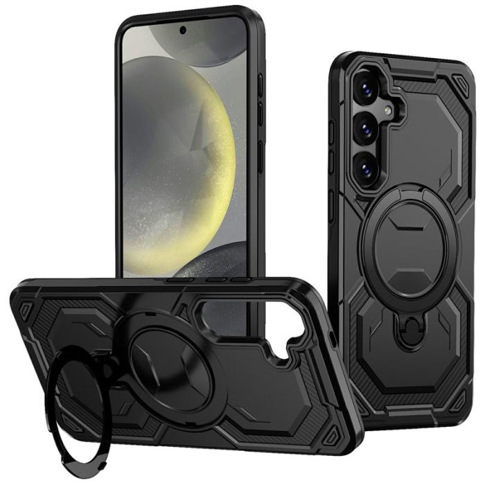 OEM - Mobilskal för Samsung Galaxy S26 Plus Magnetiskt Ring Kickstand PC + TPU - Svart