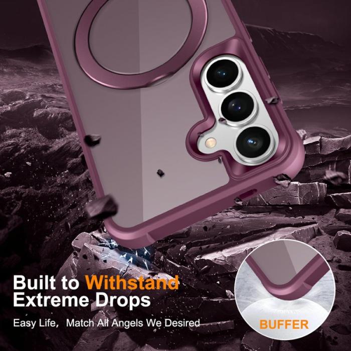 OEM - Mobilskal för Samsung Galaxy S26 Plus Magnetiskt Ringhållare TPU + PC - Vinröd