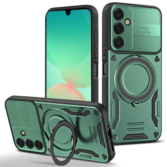 OEM - Mobilskal för Samsung Galaxy S26 Plus Magnetiskt Shockproof TPU + PC - Svartgrön