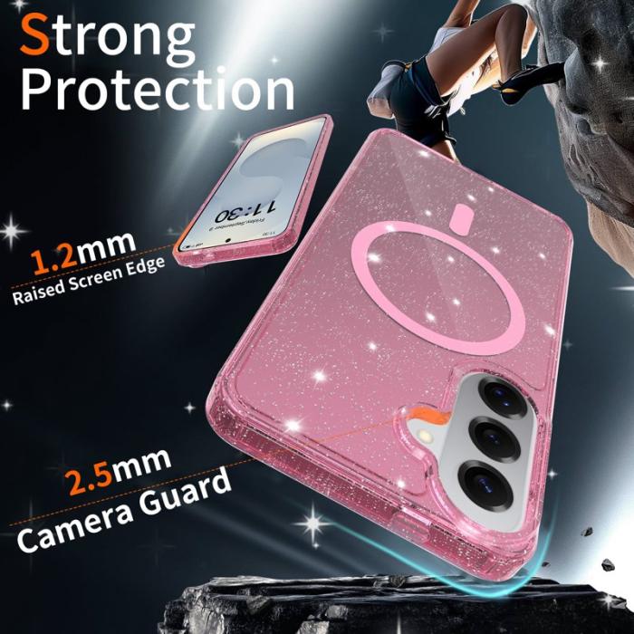 OEM - Mobilskal för Samsung Galaxy S26 Plus Magnetiskt TPU PC - Transparent Rosa