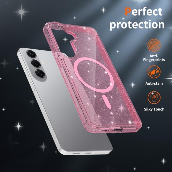 OEM - Mobilskal för Samsung Galaxy S26 Plus Magnetiskt TPU PC - Transparent Rosa